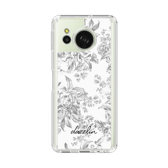 スリムプロテクションケース［ dazzlin - トーンフラワー - Gray ］