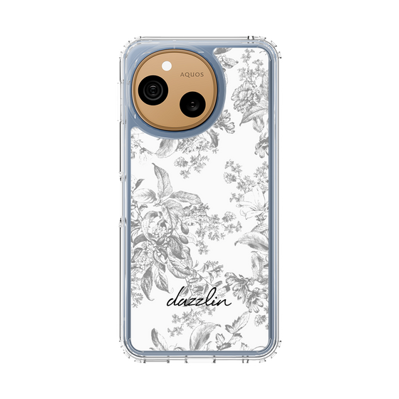 スリムプロテクションケース［ dazzlin - トーンフラワー - Gray ］