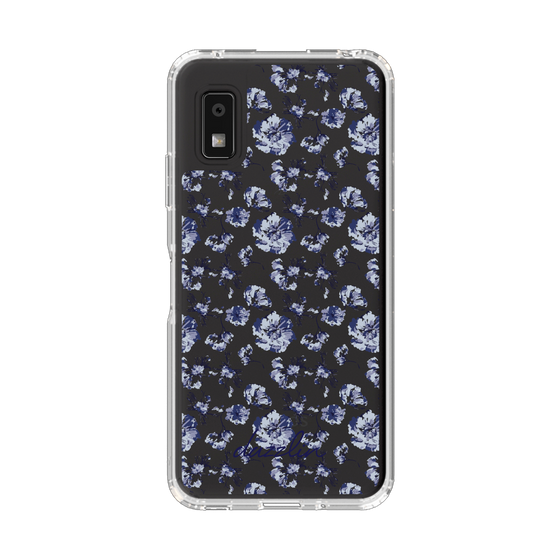 スリムプロテクションケース［ dazzlin - ブルーフラワー - Clear ］