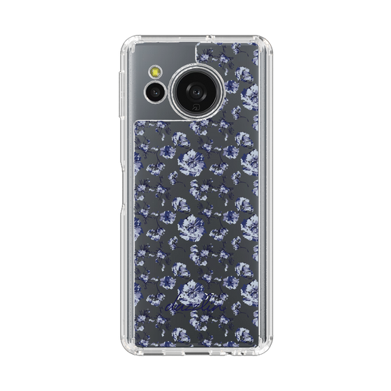 スリムプロテクションケース［ dazzlin - ブルーフラワー - Clear ］