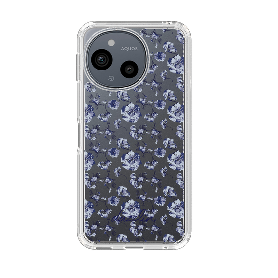 スリムプロテクションケース［ dazzlin - ブルーフラワー - Clear ］