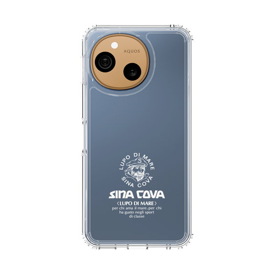 スリムプロテクションケース［ SINA COVA - ロゴ - White ］