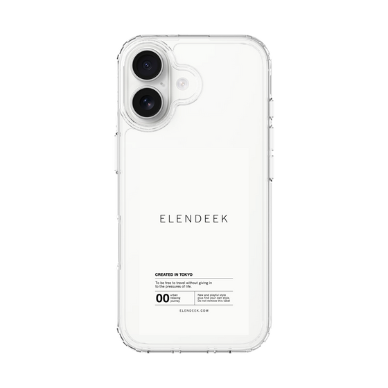 スリムプロテクションケース［ ELENDEEK - ロゴステッカー - White ］