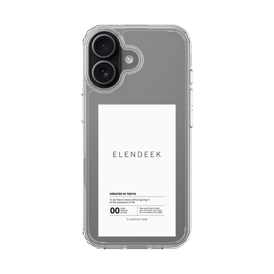 スリムプロテクションケース［ ELENDEEK - ロゴステッカー - White ］