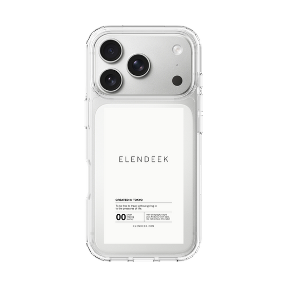 スリムプロテクションケース［ ELENDEEK - ロゴステッカー - White ］