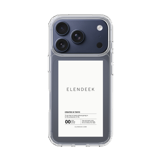 スリムプロテクションケース［ ELENDEEK - ロゴステッカー - White ］