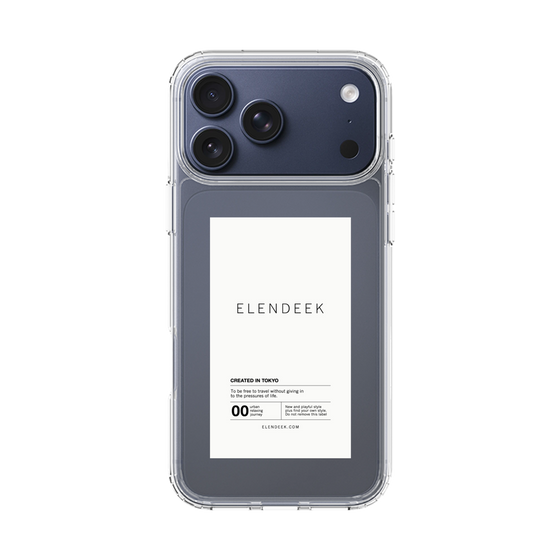 スリムプロテクションケース［ ELENDEEK - ロゴステッカー - White ］