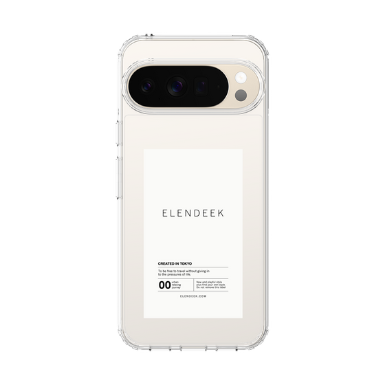 スリムプロテクションケース［ ELENDEEK - ロゴステッカー - White ］