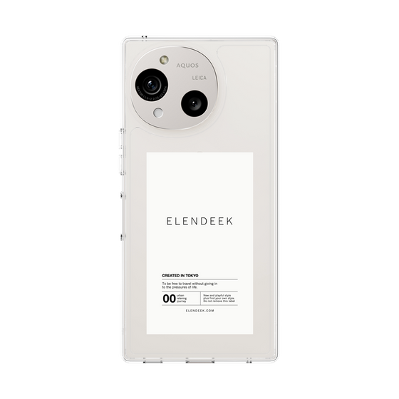 スリムプロテクションケース［ ELENDEEK - ロゴステッカー - White ］