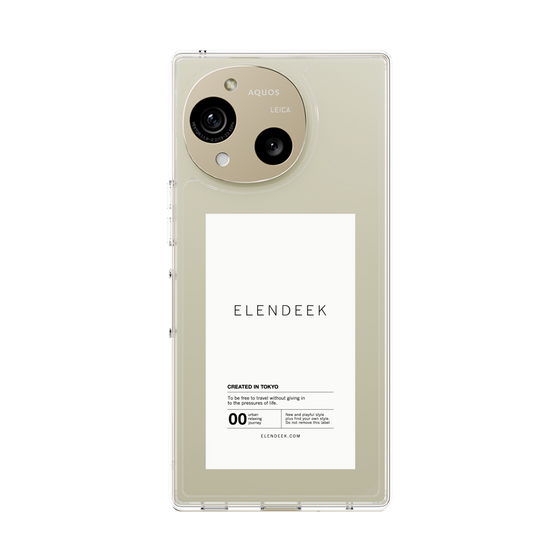 スリムプロテクションケース［ ELENDEEK - ロゴステッカー - White ］