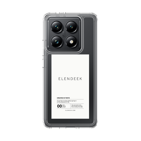 スリムプロテクションケース［ ELENDEEK - ロゴステッカー - White ］