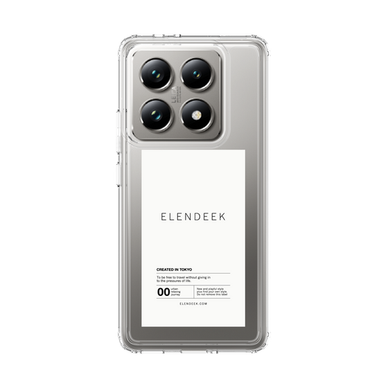 スリムプロテクションケース［ ELENDEEK - ロゴステッカー - White ］