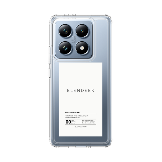 スリムプロテクションケース［ ELENDEEK - ロゴステッカー - White ］