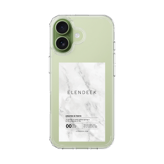 スリムプロテクションケース［ ELENDEEK - ロゴステッカー - 大理石 ］