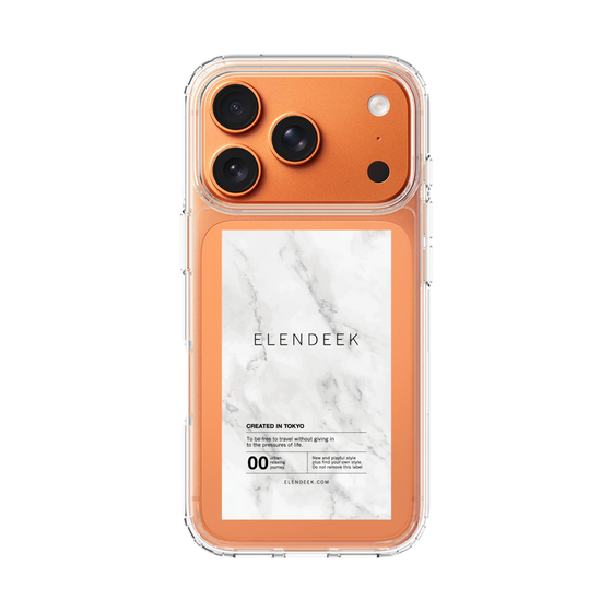 スリムプロテクションケース［ ELENDEEK - ロゴステッカー - 大理石 ］