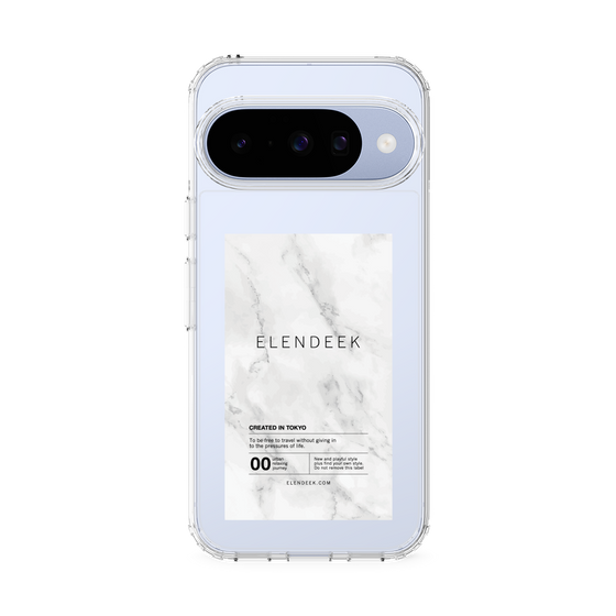 スリムプロテクションケース［ ELENDEEK - ロゴステッカー - 大理石 ］