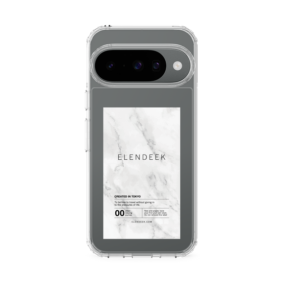 スリムプロテクションケース［ ELENDEEK - ロゴステッカー - 大理石 ］