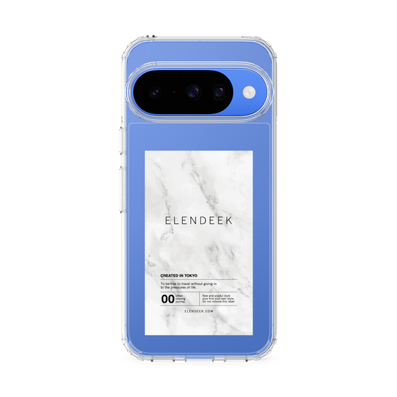 スリムプロテクションケース［ ELENDEEK - ロゴステッカー - 大理石 ］