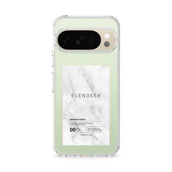 スリムプロテクションケース［ ELENDEEK - ロゴステッカー - 大理石 ］