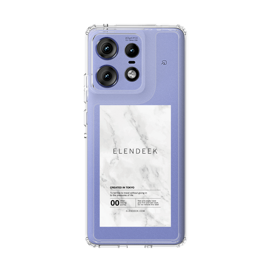 スリムプロテクションケース［ ELENDEEK - ロゴステッカー - 大理石 ］