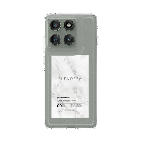 スリムプロテクションケース［ ELENDEEK - ロゴステッカー - 大理石 ］