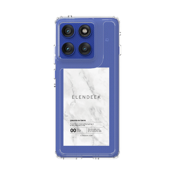 スリムプロテクションケース［ ELENDEEK - ロゴステッカー - 大理石 ］