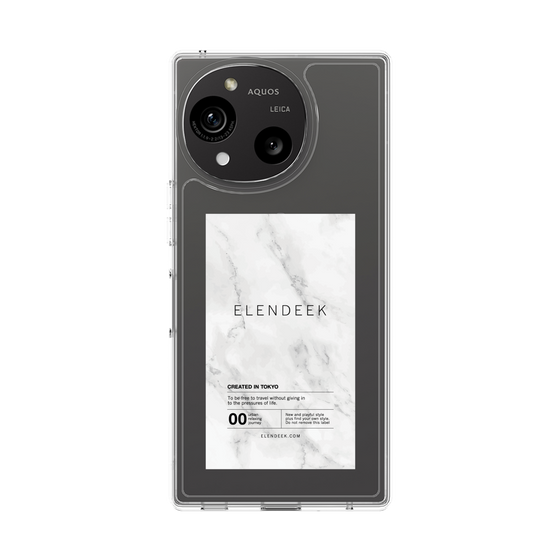 スリムプロテクションケース［ ELENDEEK - ロゴステッカー - 大理石 ］