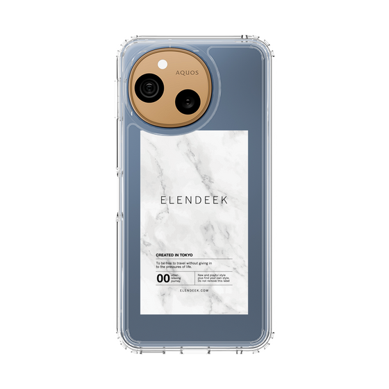 スリムプロテクションケース［ ELENDEEK - ロゴステッカー - 大理石 ］