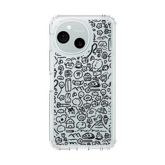 スリムプロテクションケース［ もくもくちゃん - 総柄 ］