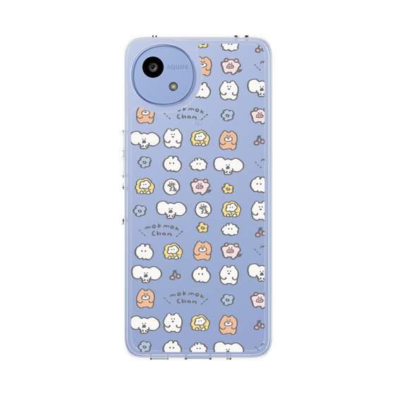 スリムプロテクションケース［ もくもくちゃん - 可愛いスタンプ ］