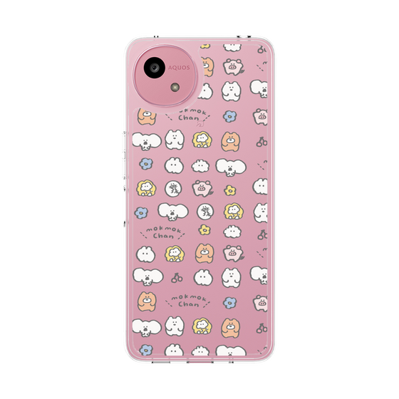 スリムプロテクションケース［ もくもくちゃん - 可愛いスタンプ ］
