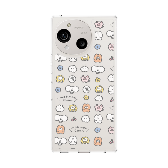 スリムプロテクションケース［ もくもくちゃん - 可愛いスタンプ ］