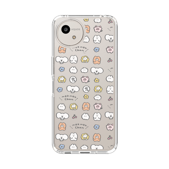 スリムプロテクションケース［ もくもくちゃん - 可愛いスタンプ ］