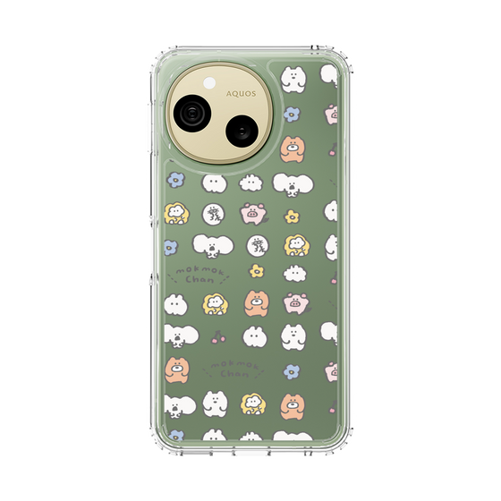 スリムプロテクションケース［ もくもくちゃん - 可愛いスタンプ ］