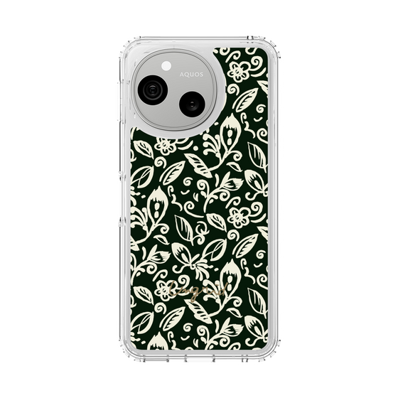 スリムプロテクションケース［ Ungrid - フラワープリント - Black ］