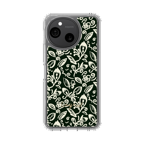 スリムプロテクションケース［ Ungrid - フラワープリント - Black ］