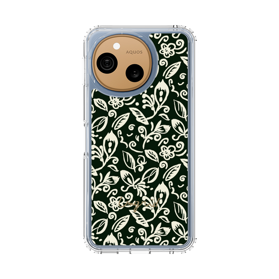 スリムプロテクションケース［ Ungrid - フラワープリント - Black ］