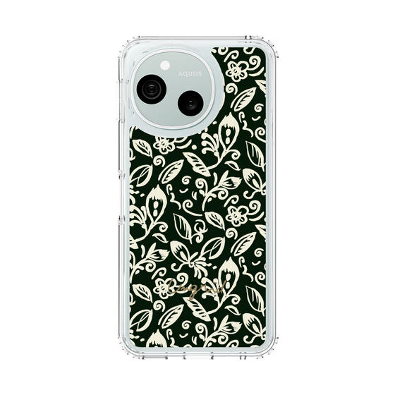 スリムプロテクションケース［ Ungrid - フラワープリント - Black ］