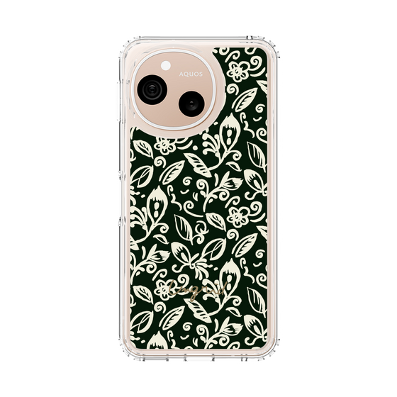 スリムプロテクションケース［ Ungrid - フラワープリント - Black ］