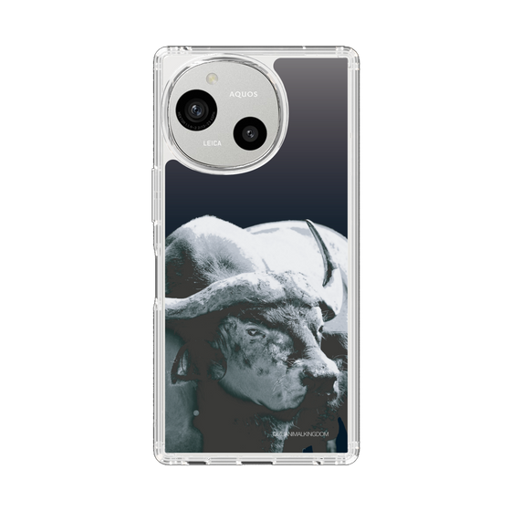 スリムプロテクションケース［ 伊豆アニマルキングダム - バッファロー - モノクロ ］