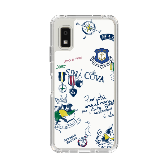 スリムプロテクションケース［ SINA COVA - マリンモチーフ総柄 ］