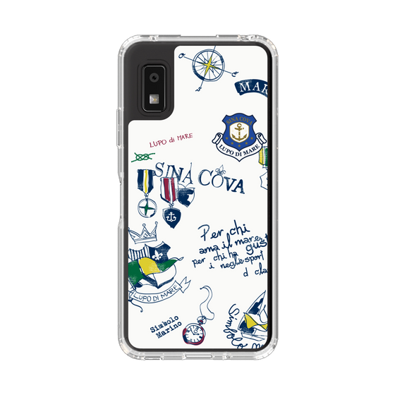 スリムプロテクションケース［ SINA COVA - マリンモチーフ総柄 ］