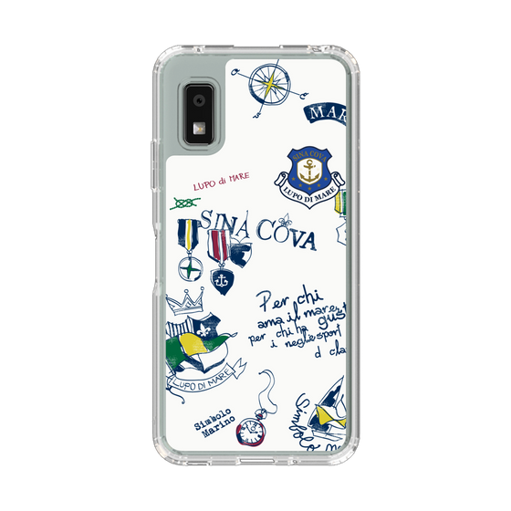 スリムプロテクションケース［ SINA COVA - マリンモチーフ総柄 ］