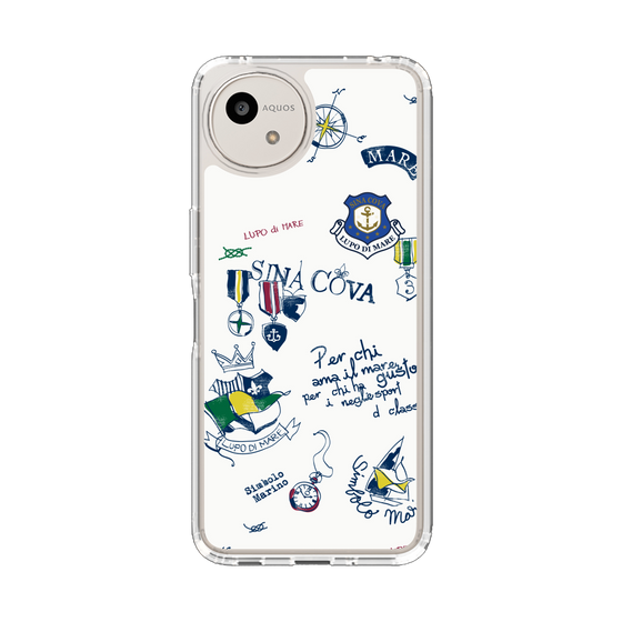 スリムプロテクションケース［ SINA COVA - マリンモチーフ総柄 ］