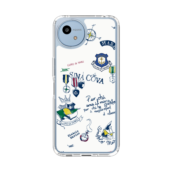 スリムプロテクションケース［ SINA COVA - マリンモチーフ総柄 ］