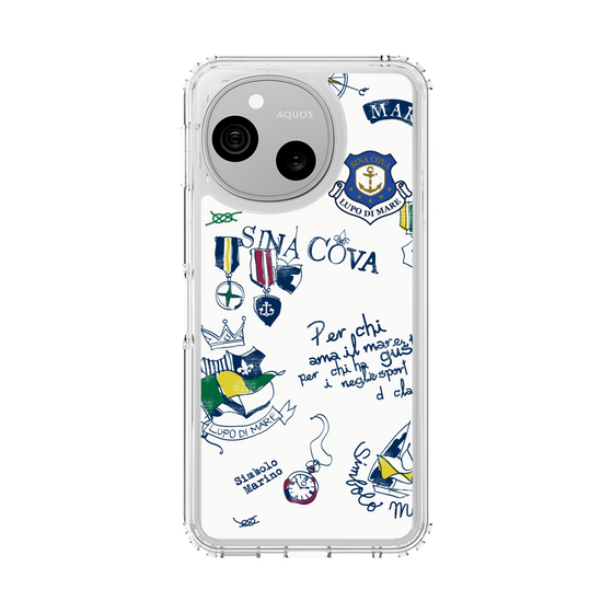 スリムプロテクションケース［ SINA COVA - マリンモチーフ総柄 ］