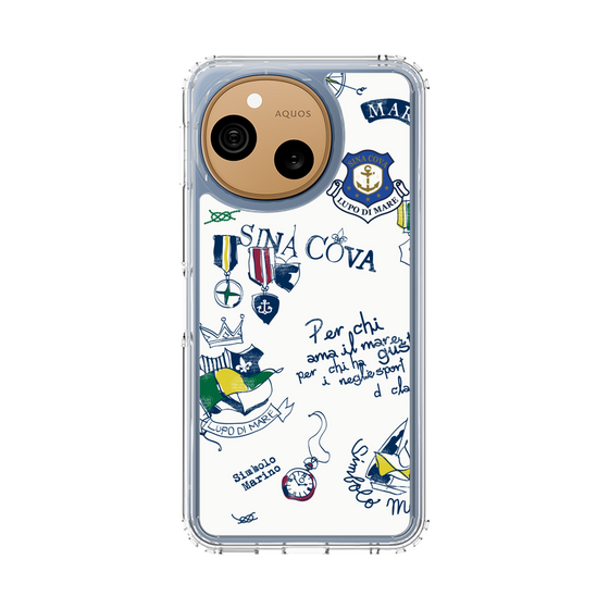 スリムプロテクションケース［ SINA COVA - マリンモチーフ総柄 ］