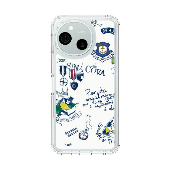 スリムプロテクションケース［ SINA COVA - マリンモチーフ総柄 ］