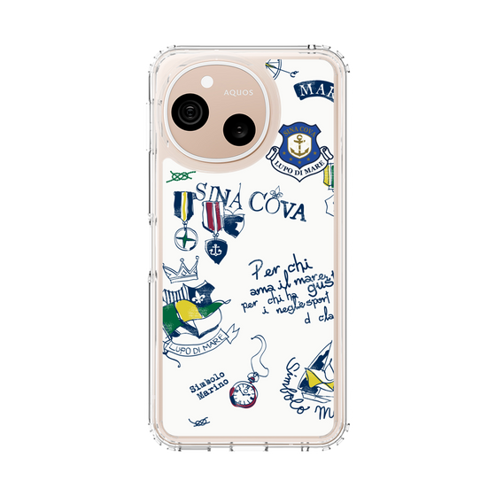 スリムプロテクションケース［ SINA COVA - マリンモチーフ総柄 ］