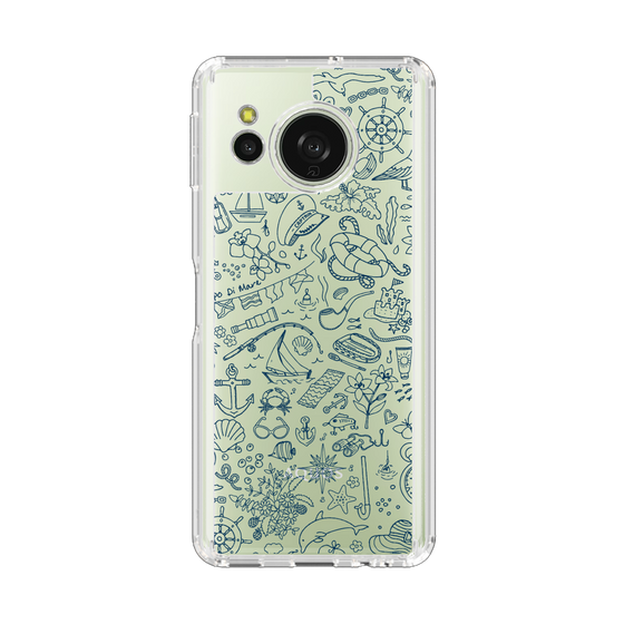 スリムプロテクションケース［ SINA COVA - マリン線画 - Navy ］